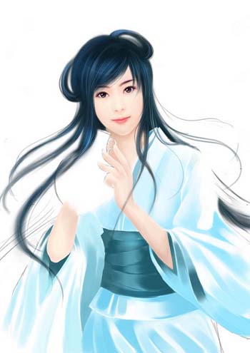 用PS鼠绘古典汉服美女插画图案