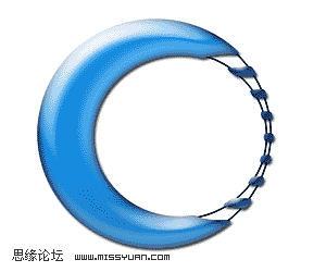 PS鼠绘金属质感的月牙按钮面板