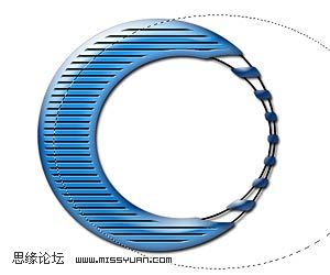 PS鼠绘金属质感的月牙按钮面板