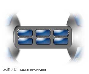 PS鼠绘金属质感的月牙按钮面板