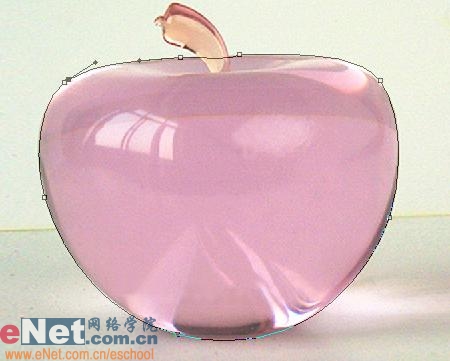 学习鼠绘粉色精致的水晶苹果