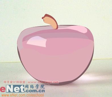 学习鼠绘粉色精致的水晶苹果