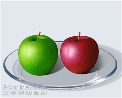 学习鼠绘托盘当中的两只苹果
