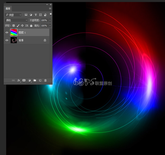 制作彩色炫酷梦幻光圈图案的PS滤镜教程