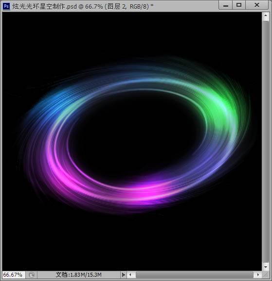 制作漂亮旋转彩色光环图案的PS滤镜教程