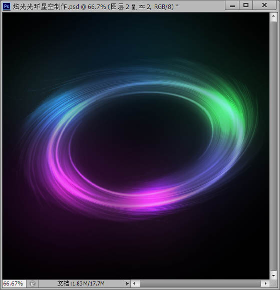制作漂亮旋转彩色光环图案的PS滤镜教程