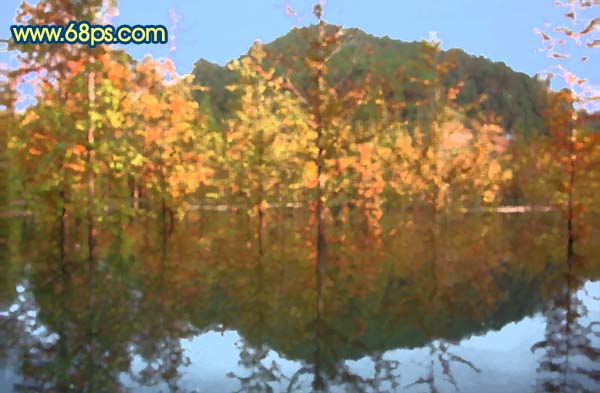 Photoshop滤镜打造水彩山林照片