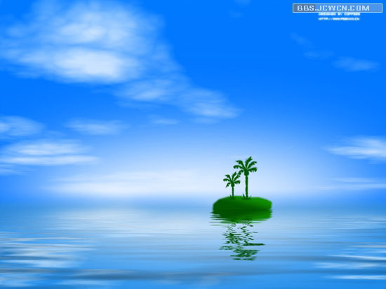 滤镜制作蓝色大海中的绿色小岛