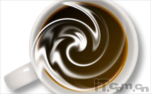 PS滤镜制作杯中旋转的咖啡效果