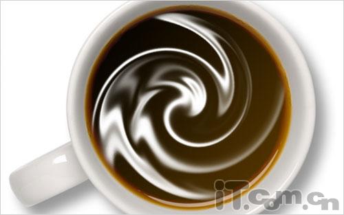 PS滤镜制作杯中旋转的咖啡效果