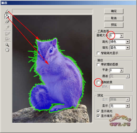用滤镜抠取小松鼠照片的PS教程