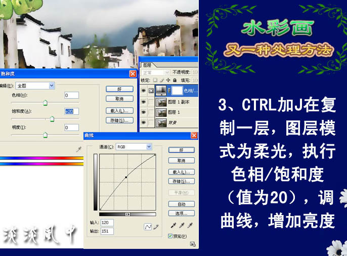 制作水墨乡村照片效果的PS技巧