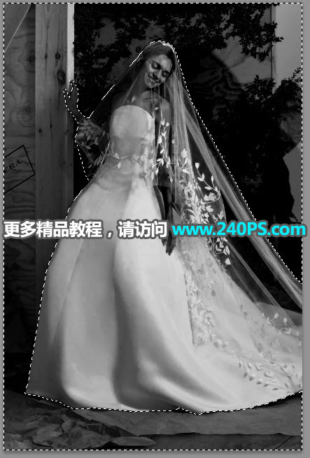 PS完美抠取透明婚纱新娘照片换背景