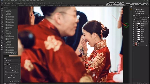 快速精修曝光不足中式婚礼图片的PS技巧