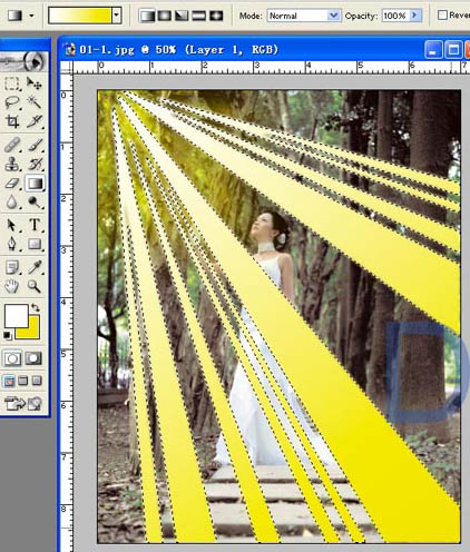 树林照片添加阳光照射效果的PS技巧