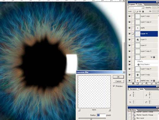 用滤镜制作放大的瞳孔效果图