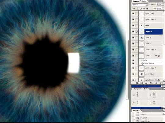 用滤镜制作放大的瞳孔效果图