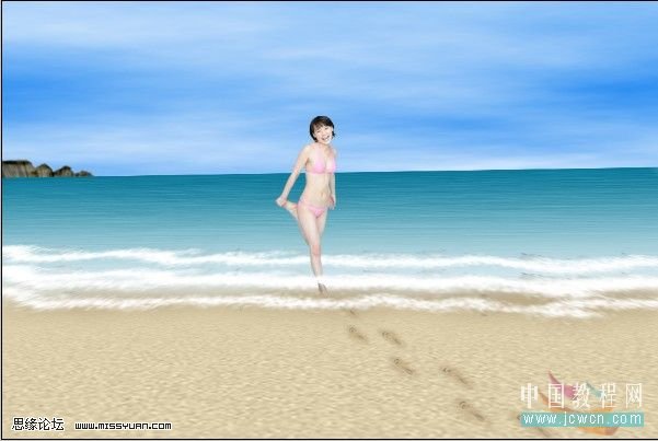 制作夏季沙滩美女的PS滤镜教程