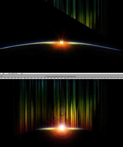 滤镜制作抽象色彩的日出效果图