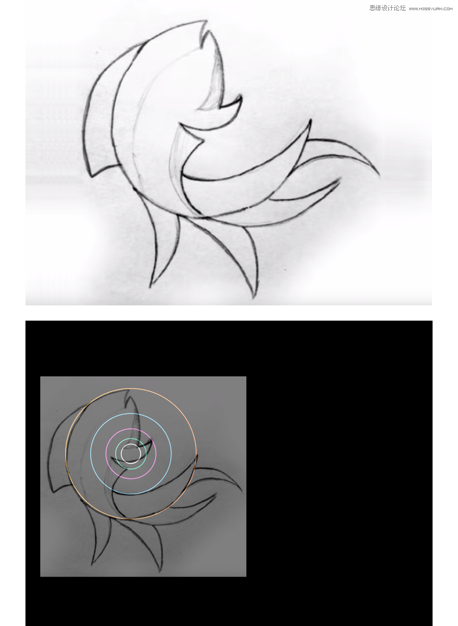 用AI绘制可爱金鱼LOGO图标的学习教程
