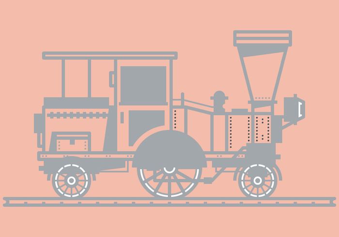 Illustrator绘制复古蒸汽火车插画图片
