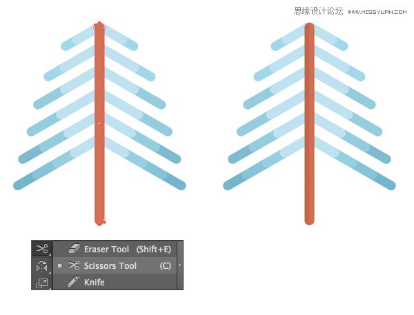 用AI绘制冬季雪景森林场景插画图片