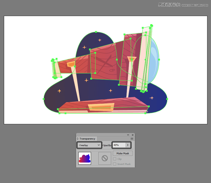 Illustrator设计天文望远镜插画图片