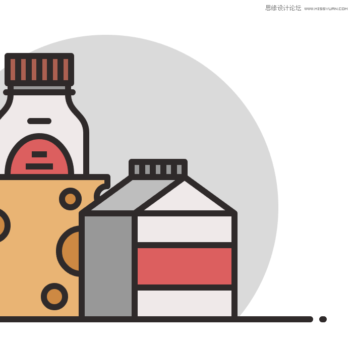 食物图标：AI绘制简约风格的食品图标,PS教程,思缘教程网