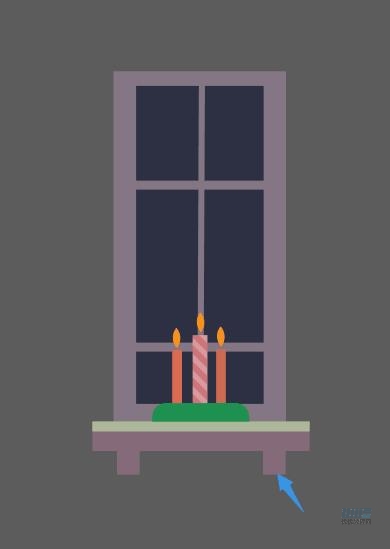 AI设计圣诞节主题房屋平面插画图片