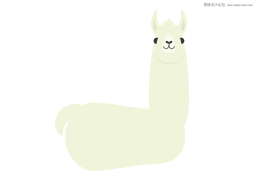 学习绘制可爱羊驼平面插画图片的AI教程