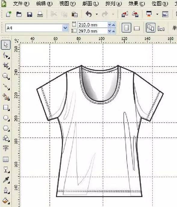 详解用Coreldraw软件绘制女士T恤图片