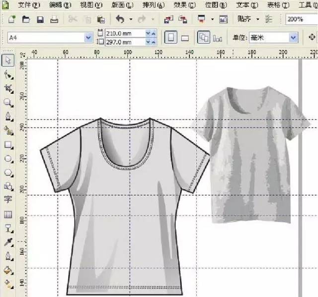 详解用Coreldraw软件绘制女士T恤图片