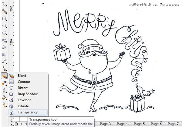 绘制平面卡通圣诞老人插画图片的CDR教程