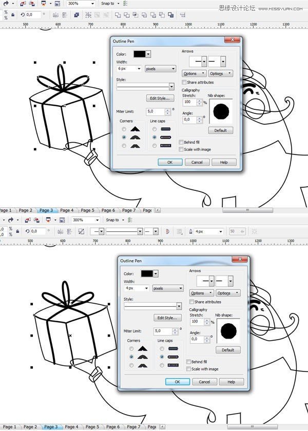 绘制平面卡通圣诞老人插画图片的CDR教程