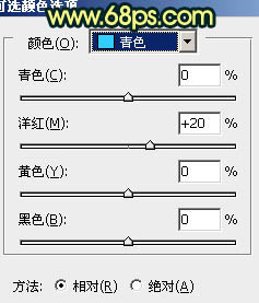 用PS调制青色树林非主流OL美女照片