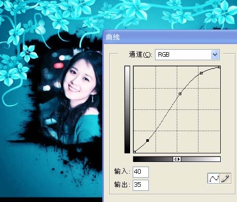 用PS通道调出青色照片墙效果