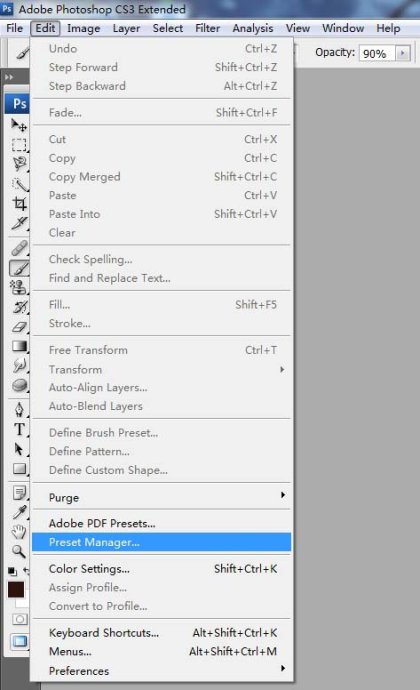 关于ps如何载入tpl格式的笔刷，如何设快捷键的问题