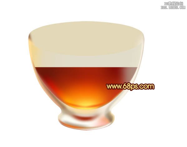 用PS设计装有茶水的质感玻璃茶杯