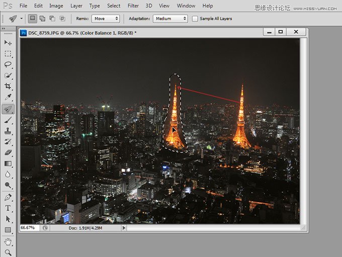 Photoshop CS6新功能：Remix Tool乾坤大挪移,PS教程,16xx8.com教程网