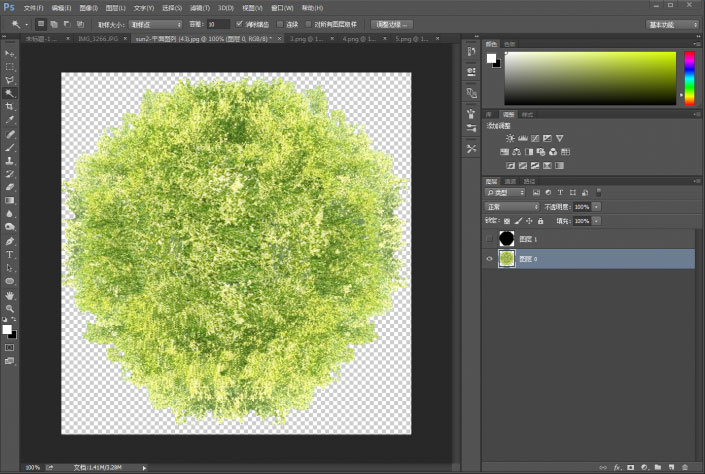 平面图，利用画笔工具快速画平面图中的树草