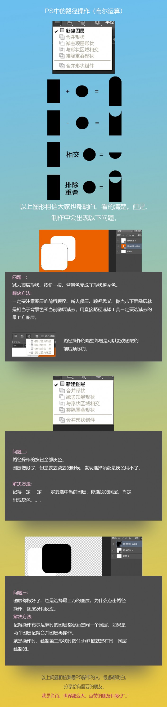 布尔运算，解答布尔运算中经常出现的问题