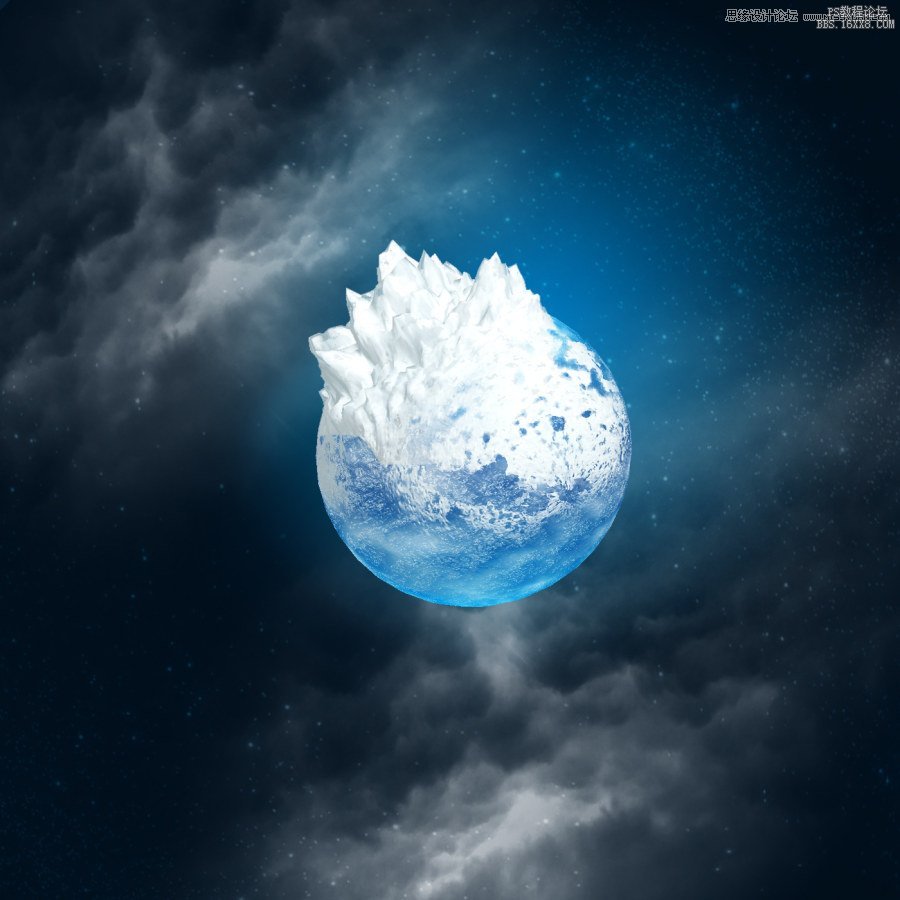 Photoshop 3D工具使用实例：冰星球