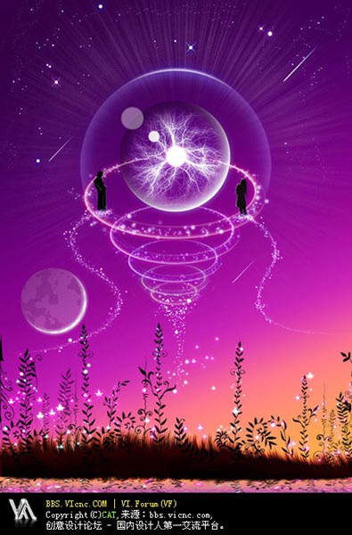 Photoshop教程滤镜制作紫色魔幻水晶球