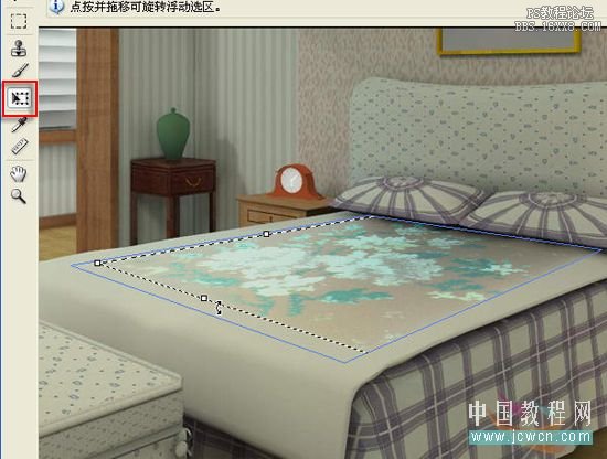 使用PS消失点滤镜为床单添加漂亮印花的教程