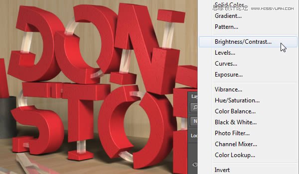 3D字体，通过PS制作红色积木立体文字图片