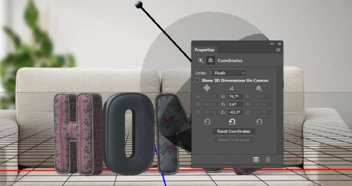 3D功能，通过PS的3D功能制作沙发上的靠枕