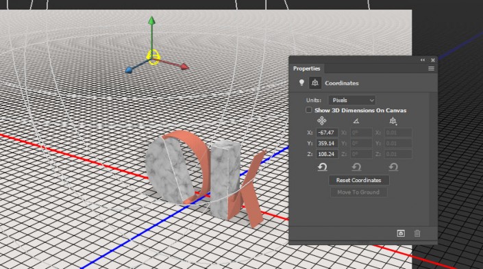 3D功能，通过PS中的3D功能设计大理石玫瑰材质的文字