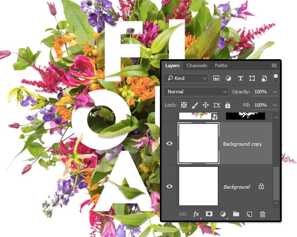文字设计，用PS创建分层花卉字体效果