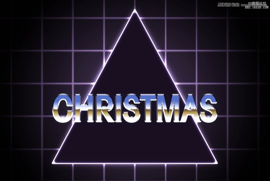 Photoshop设计80年代复古风格的圣诞海报