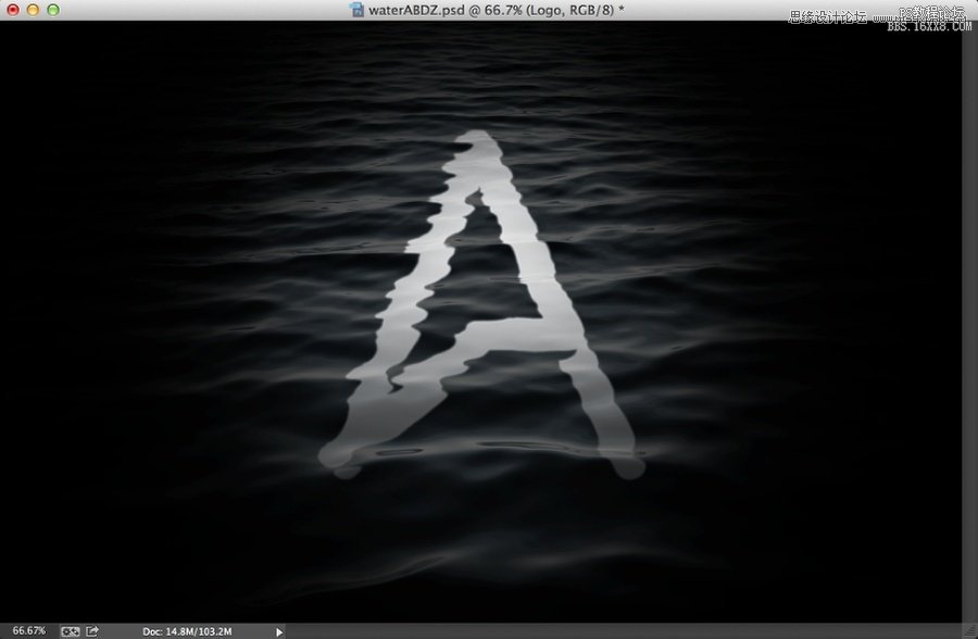 Photoshop制作漂亮的水波纹理艺术字